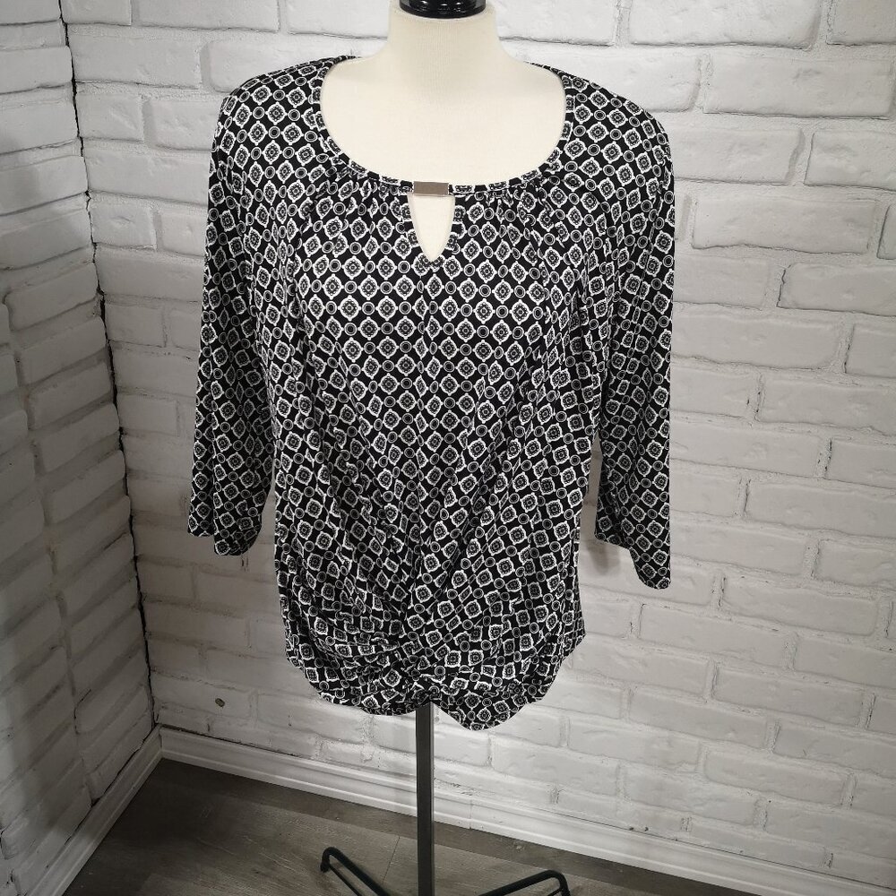 Brody Myles Collection Ladies Size 1X Made in Canada 3/4 Sleeves Blouse